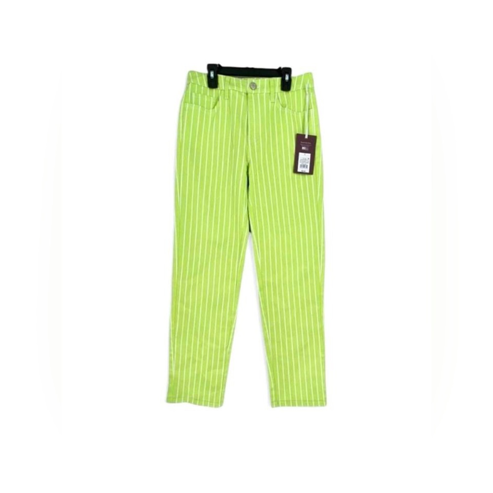 Victor Glemaud x Target Jeans Neon Green Chartreuse White Stripes 4 Denim NWOT